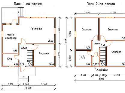 Проект дома 8х10 с отличной планировкой, план двухэтажного дома 10 на 10