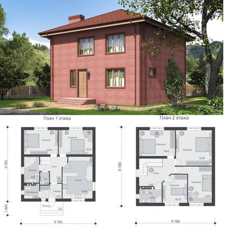 Проекты 2 этажных домов и коттеджей бесплатно чертежи и фото