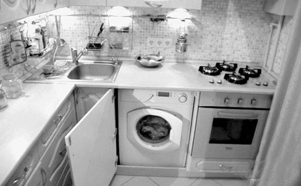 Всё о размещении стиральной машины на кухне и 30 фото-примеров