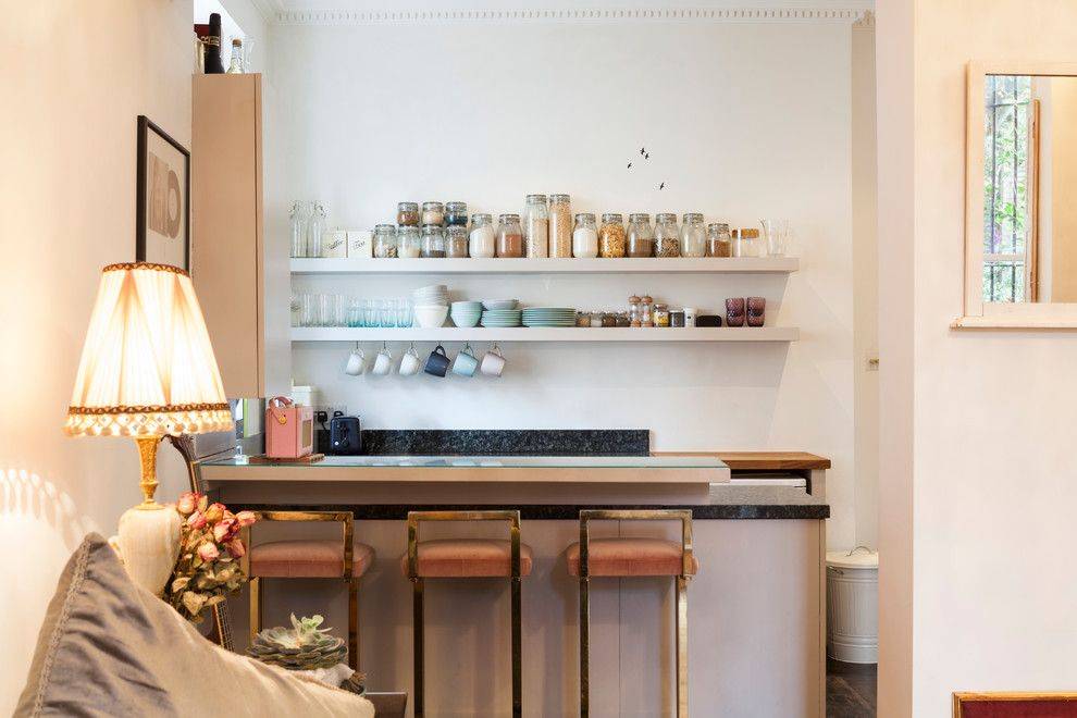 Барная стойка для кухни: материалы, особенности освещения и 75 элегантных интерьерных воплощений