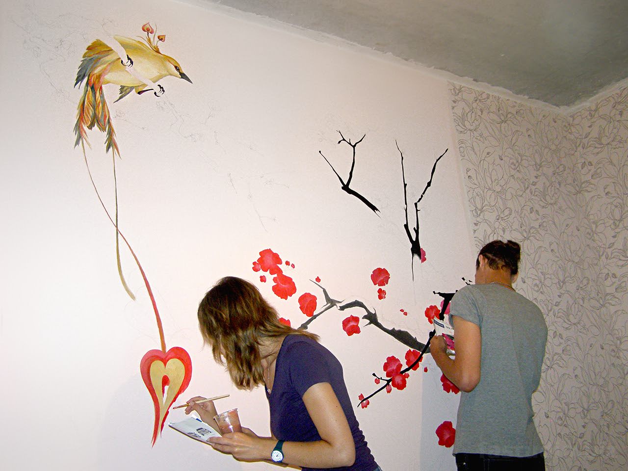 Рисунки на стенах в комнате своими руками: виды, техники, способы, тонкости