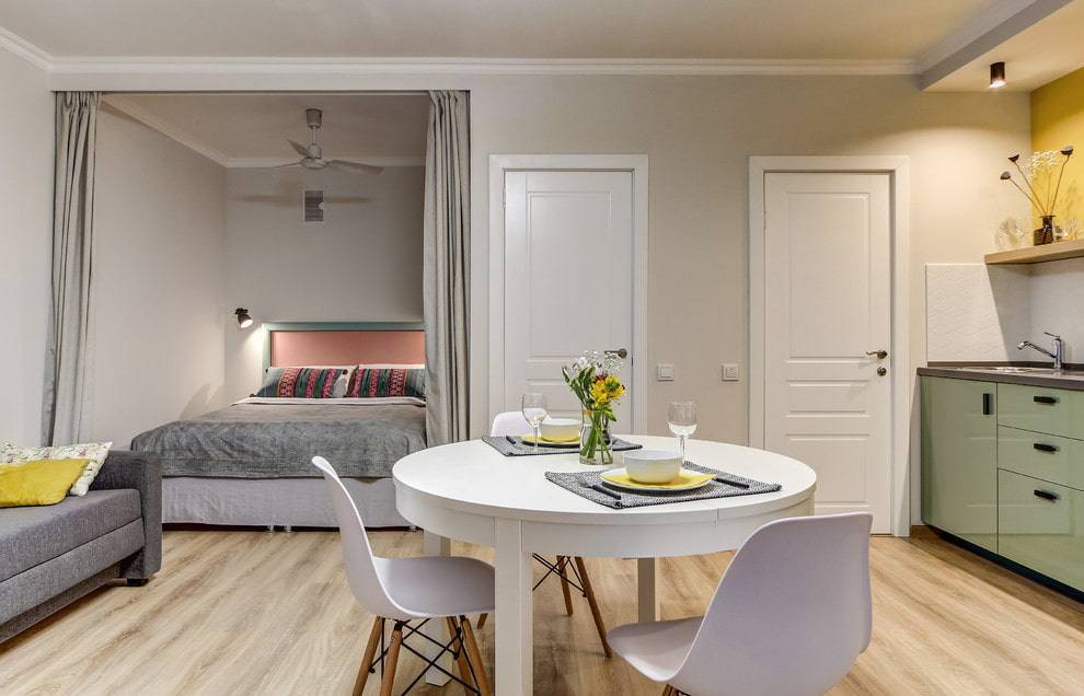 Дизайн однокомнатной квартиры с нишей (54 фото): соединяем стиль и практичность