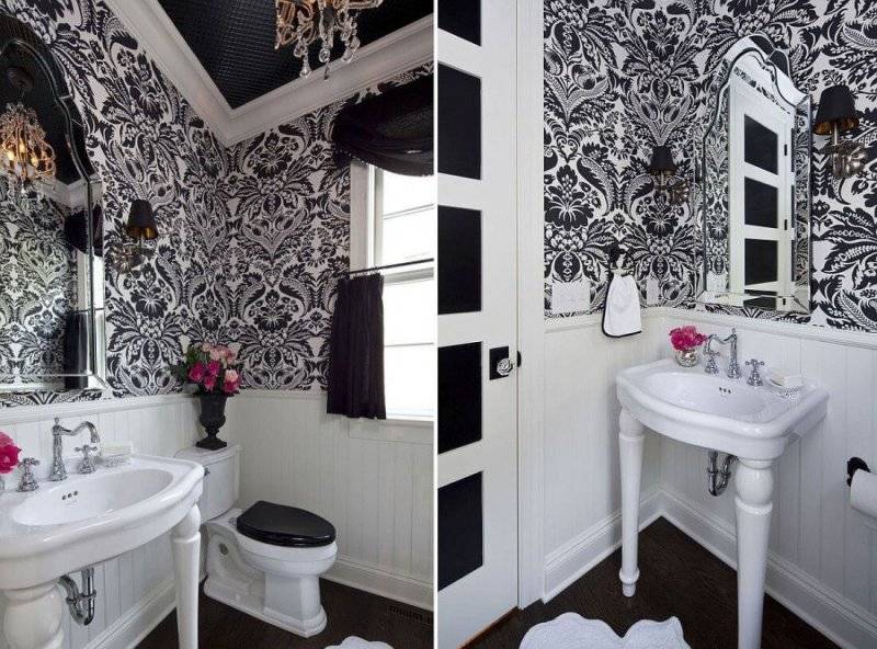 Черно-белая ванная комната: классика в разных стилях (фото) | дизайн и интерьер ванной комнаты