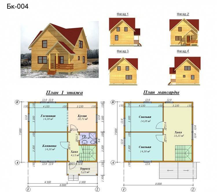 Двухэтажный дом 6 на 8: планировка и проекты строений из бруса, кирпича, пеноблоков и по каркасной технологии
