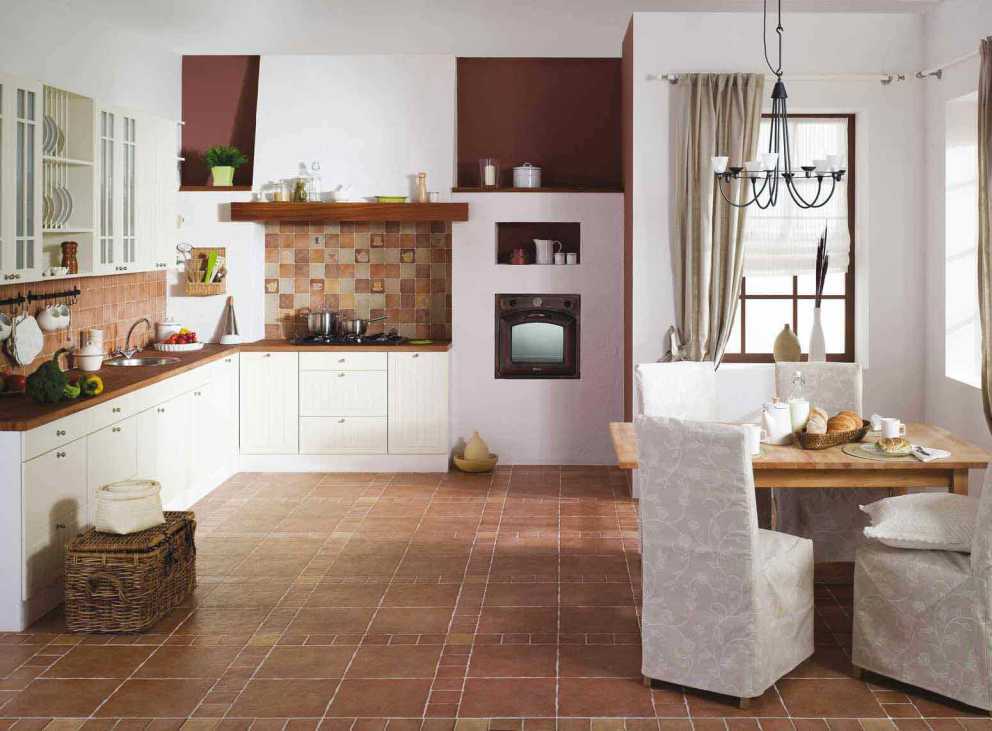 Керамическая плитка для кухни на пол фото