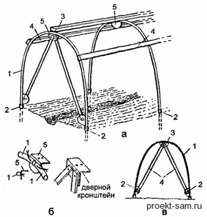 Каркас теплицы схема