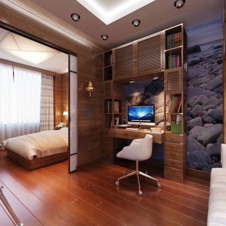 Рабочее место в спальне: дизайн спальни с компьютерным столом в одной комнате  - 23 фото