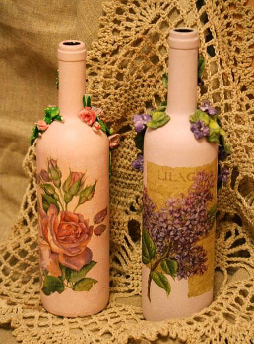 Декор бутылок: 95 фото красивых и оригинальных вариантов оформления бутылок своими руками