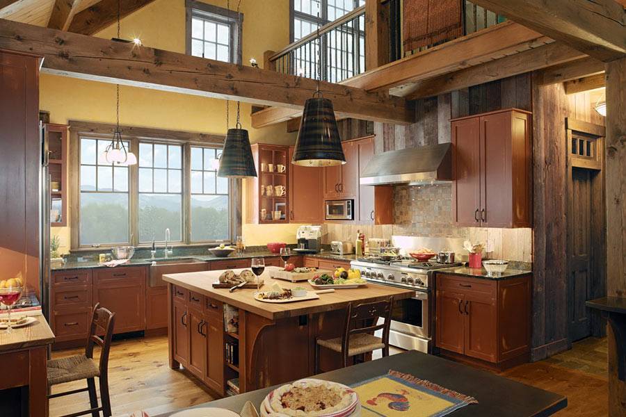 Дизайн кухни на даче, интерьер и планировка: как сделать из дерева своими руками | дизайн и фото