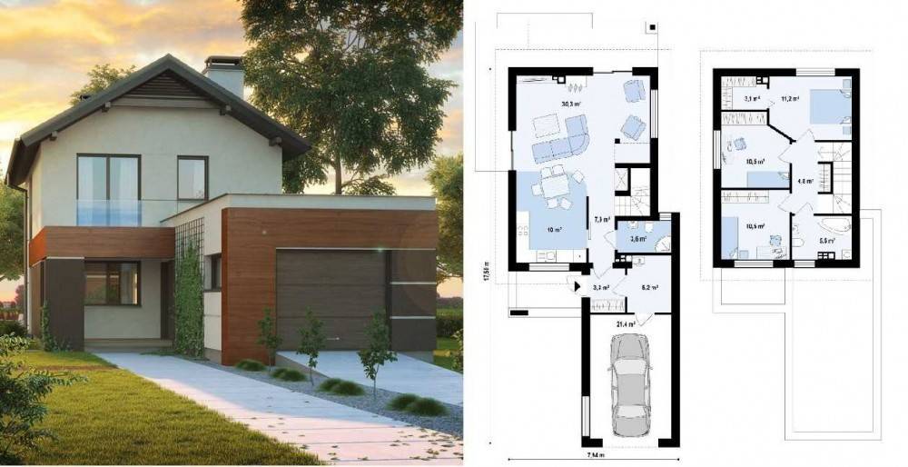 Проект дома с двумя гаражами (100+ фото): выбираем лучшее готовое решение для строительства