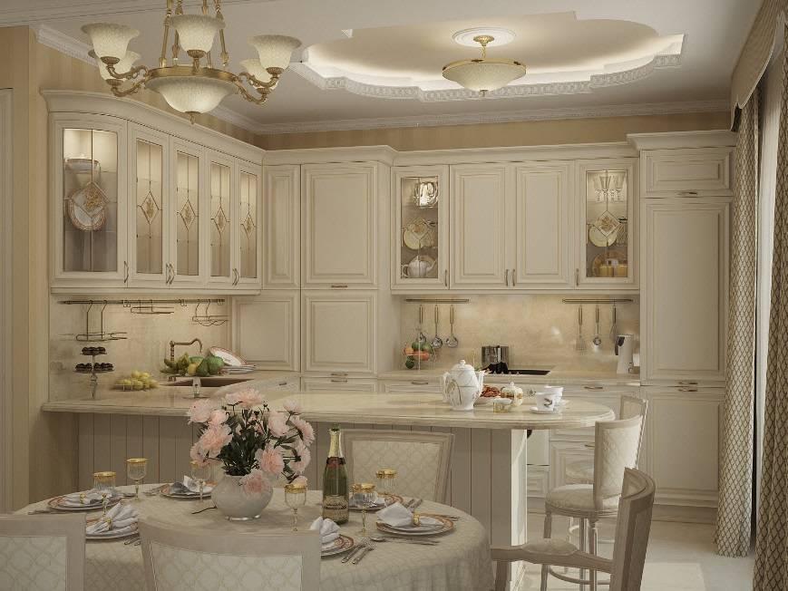 Кухня-гостиная в классическом стиле: правила оформления интерьера | дизайн и фото