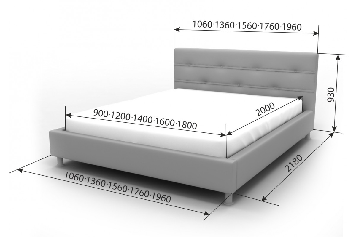габариты двуспальной кровати стандарт