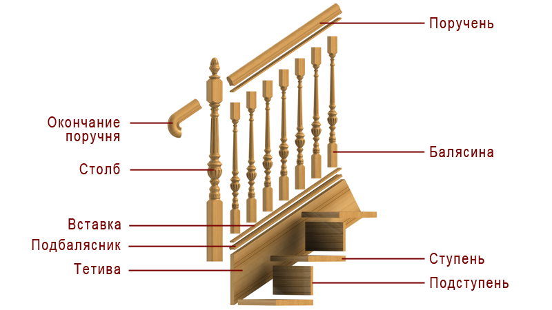 Элементы лестницы названия схема и описание