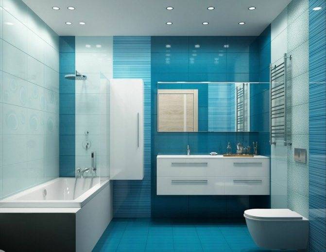 Синяя ванная комната: 100+ реальных фото примеров