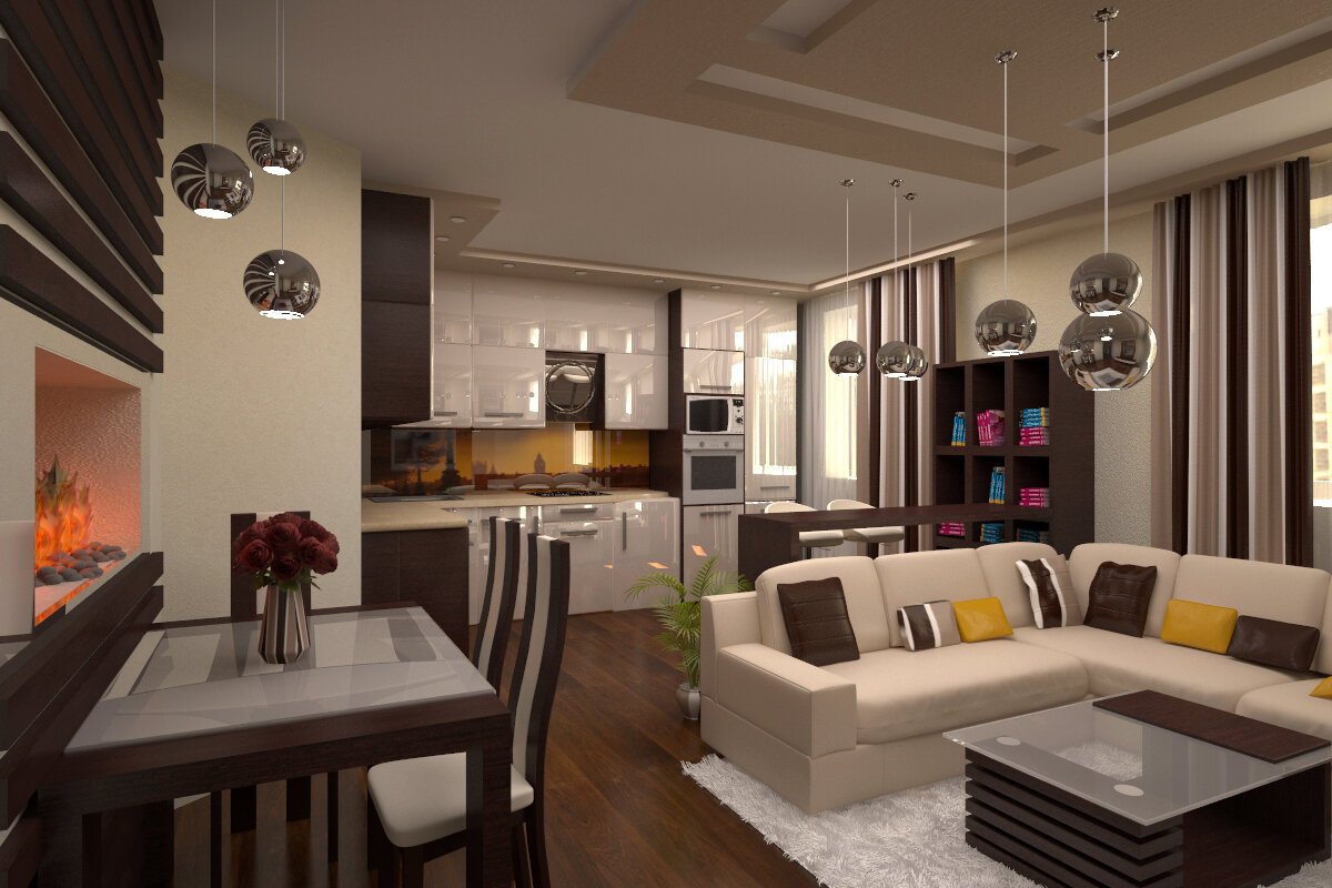 Кухня-гостиная 30 кв. м: дизайн, фото, интерьер и планировка проекта, совмещение и зонирование, квартира в современном стиле