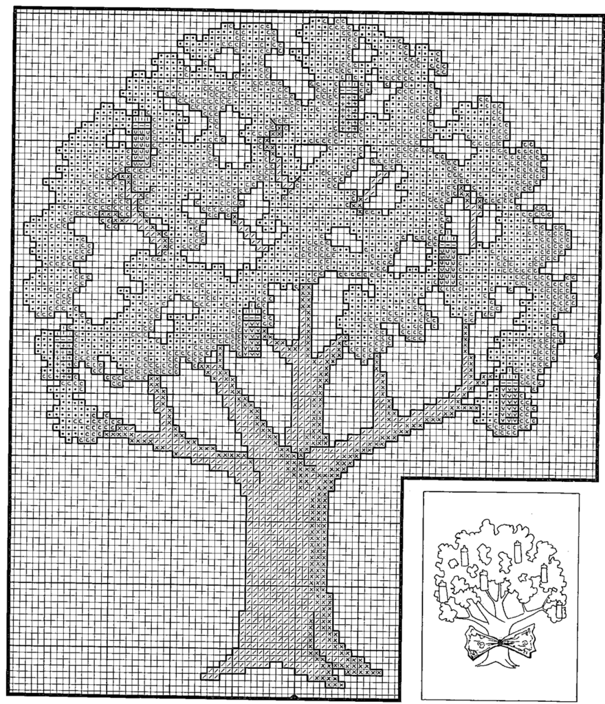 Вышивка дерева крестиком схемы