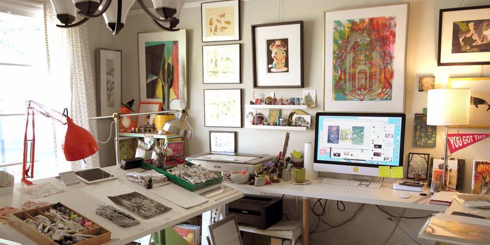 Создаем интерьер полноценной студии: 70 идей рабочего места художника и мастерской в доме - «декор»