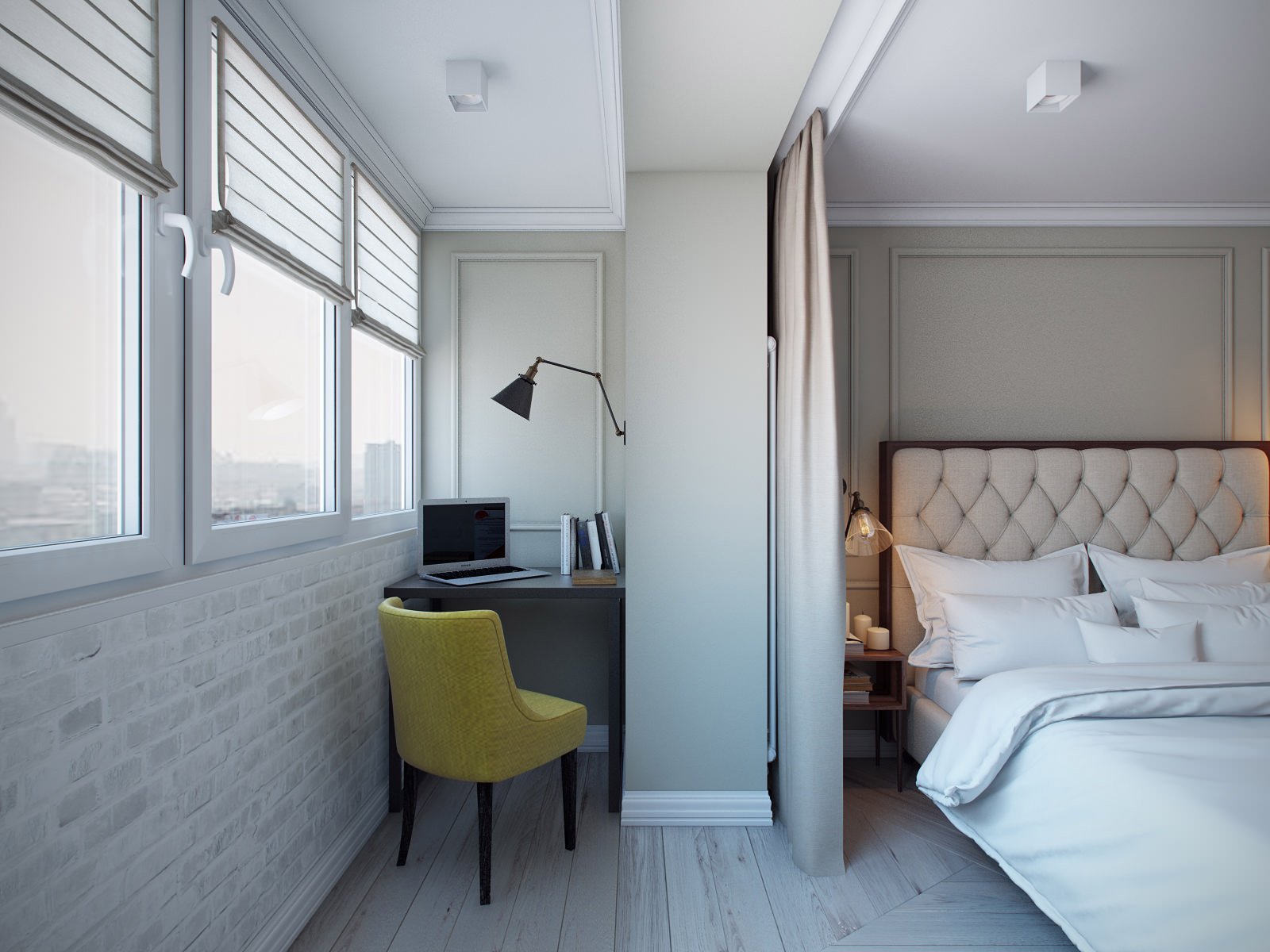 Спальня совмещенная с балконом - 20 необычных фото дизайна