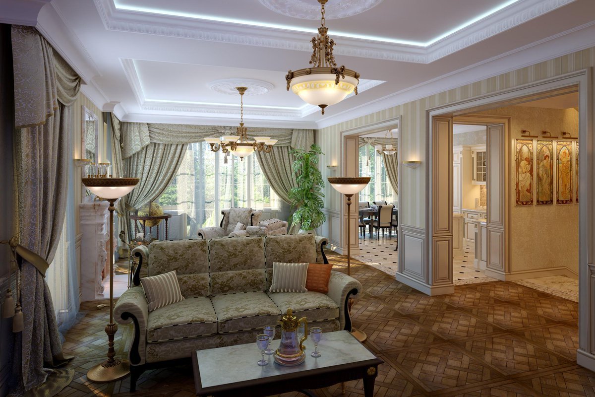 Как выглядит гостиная: 5 составляющих классического стиля