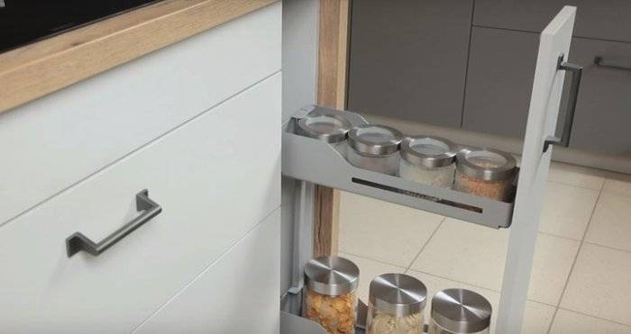 Выдвижные системы хранения на кухне своими руками