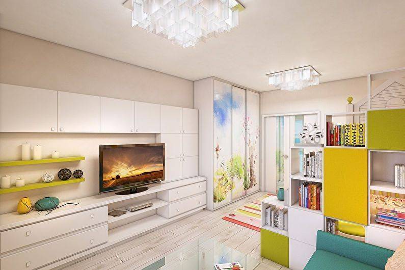 Современный дизайн двухкомнатной квартиры для семьи с ребенком – подборка 22 фото
