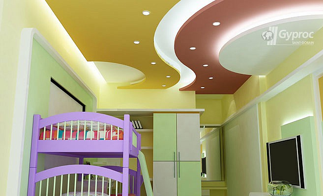 Потолок из гипсокартона в детской комнате: идеи и варианты дизайна