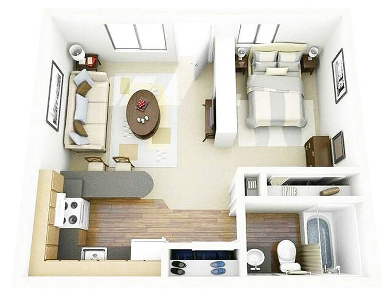 Планировка однокомнатной квартиры, приемы - фото примеров