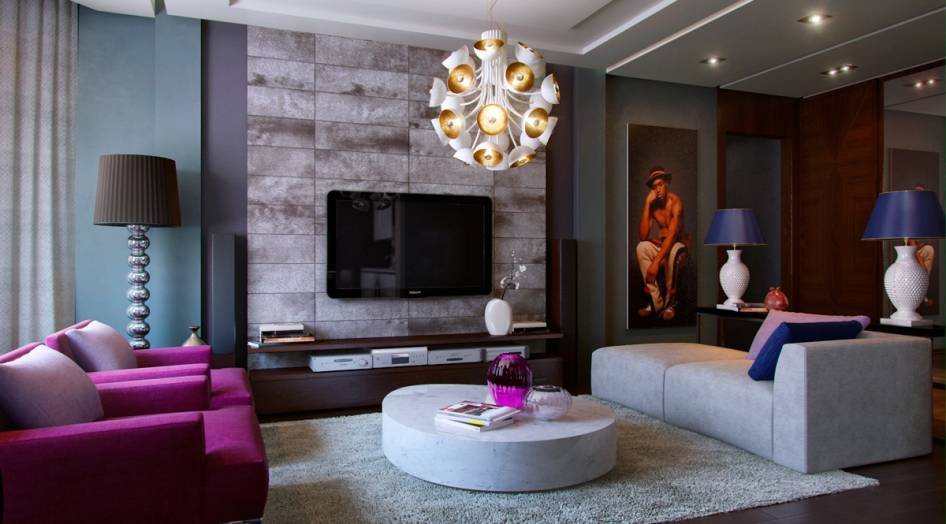 Декор стен в гостиной в современном стиле для комфортного отдыха