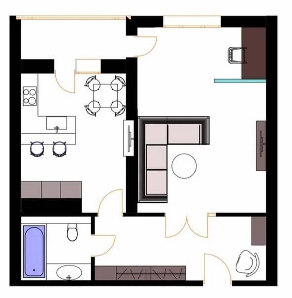 Планировка однокомнатной квартиры: 95 фото примеров удачных и комфортных планировок квартир и домов с одной комнатой