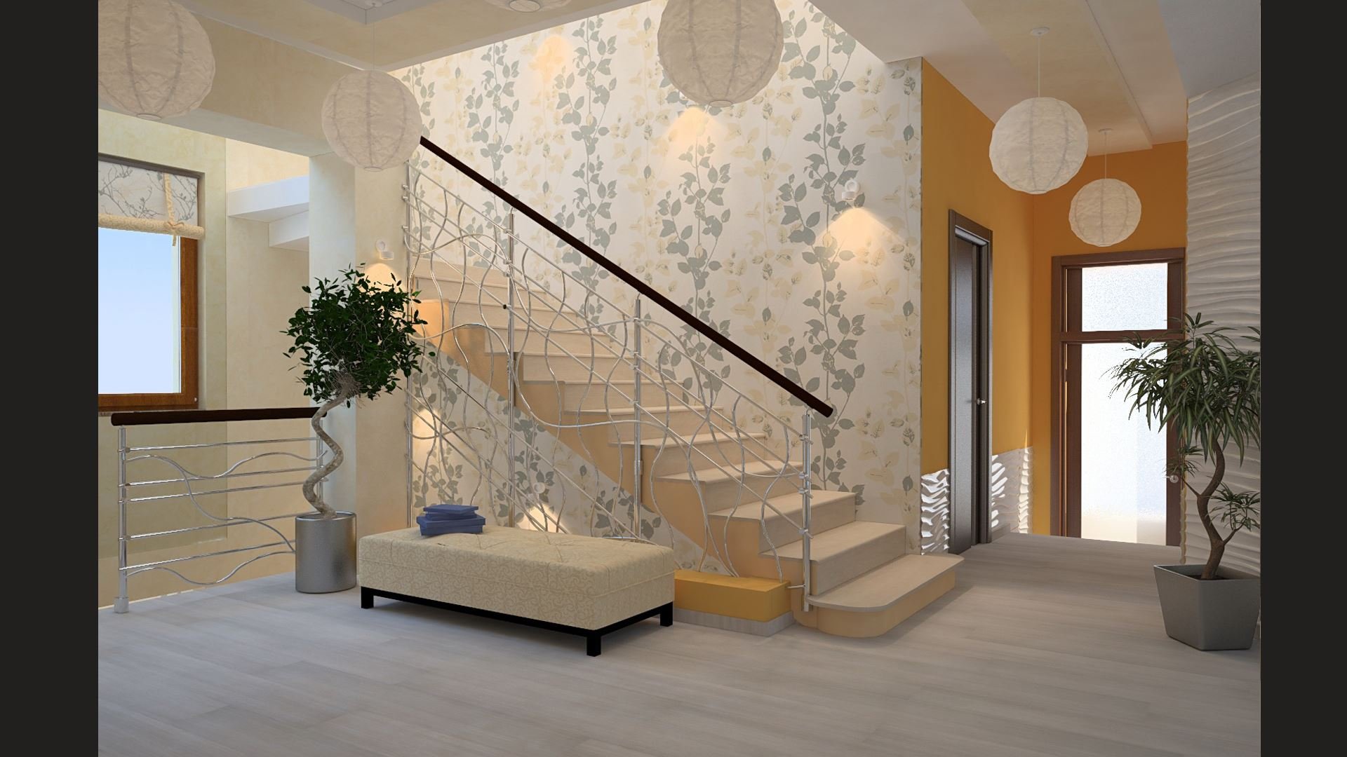 Дизайн прихожей с лестницей в частном доме: варианты оформления