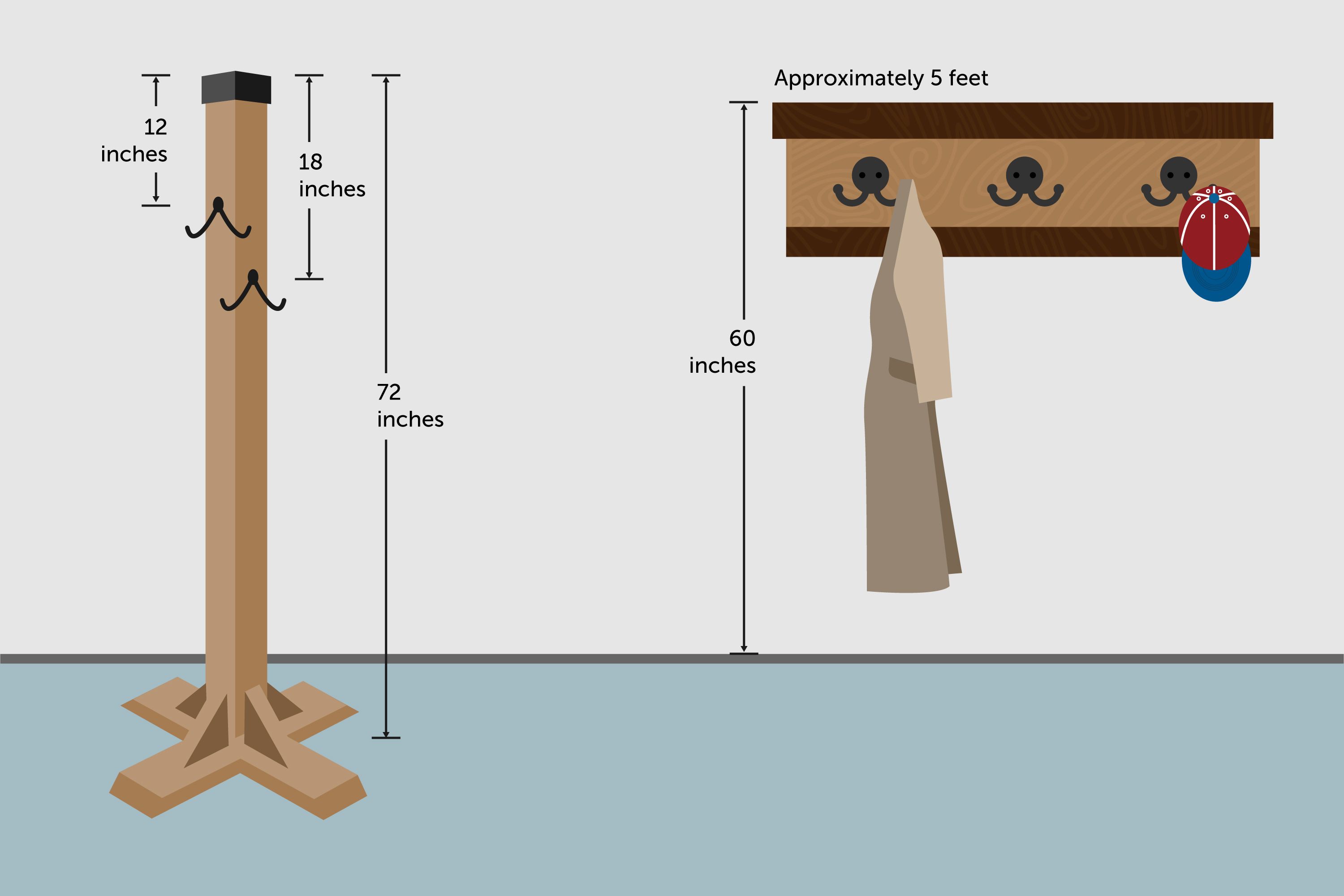 Вешалка из дерева, сделанная своими руками: настенный и напольный вариант в прихожую