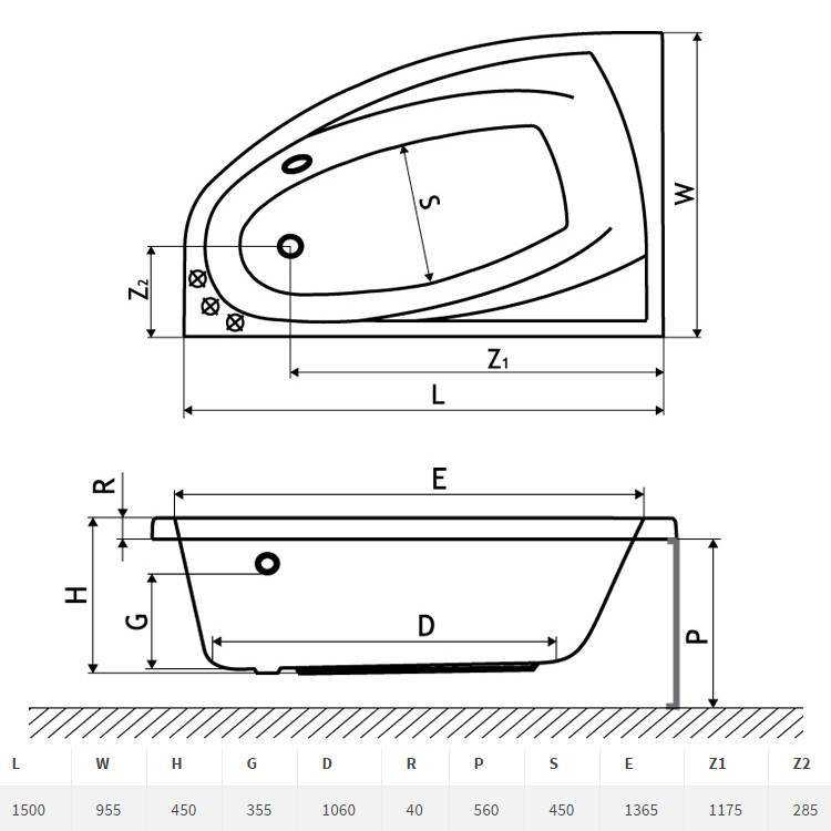 Каких размеров бывают угловые ванны? 20 популярных моделей