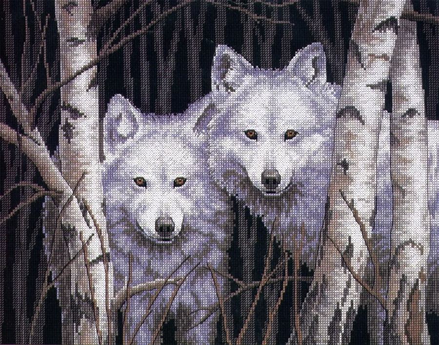 Вышивка крестом волки: схемы пары, наборы екатерины волковой, авторские и бесплатные, счастливый белый | онлайн-журнал о ремонте и дизайне