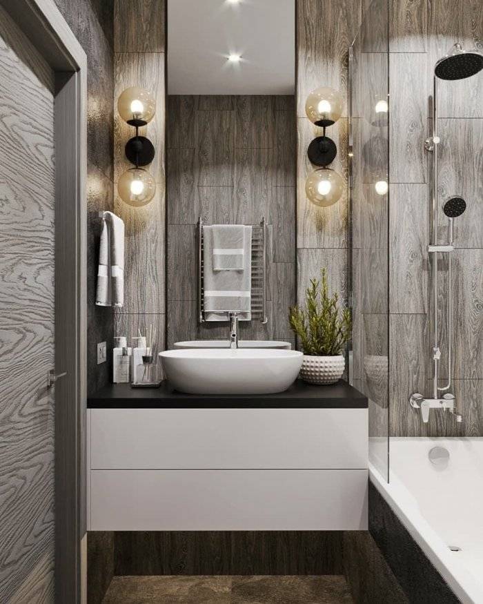 Дизайн-проекты ванных комнат: 100 готовых фото идей