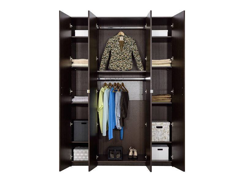 Шкаф для одежды с полками и штангой