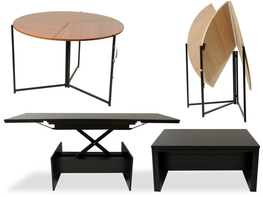 Складной стол для гостиной: раскладной трансформер, раздвижной и недорогой, овальный обеденный стол, фото мебели