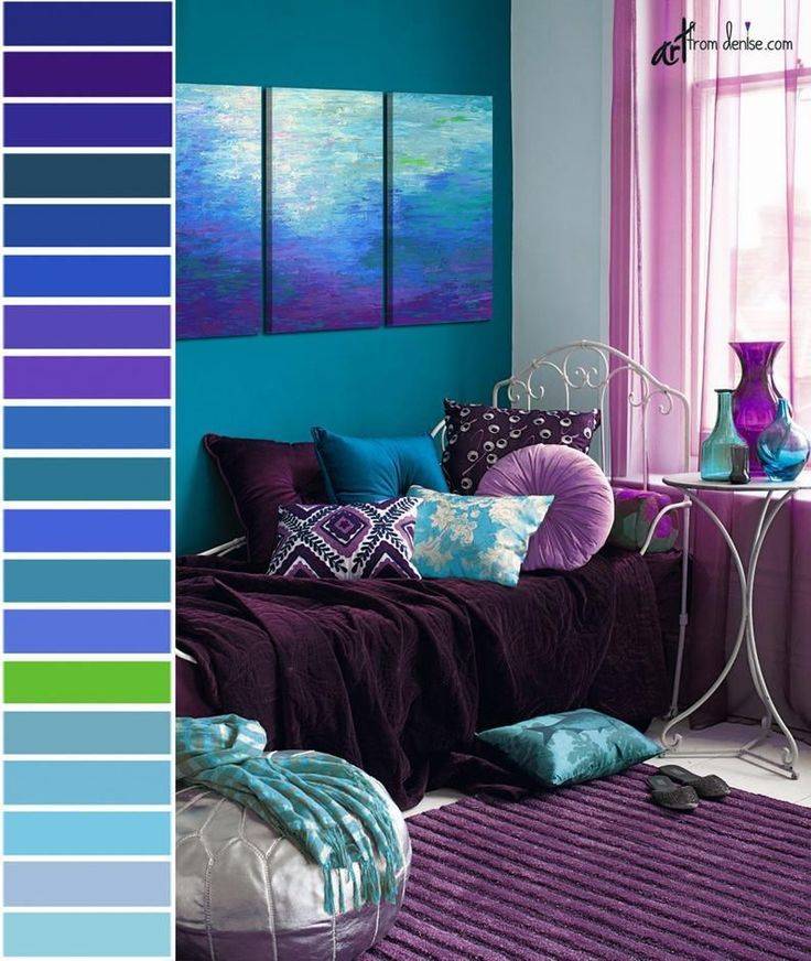 Фиолетовый в интерьере: дизайн, сочетание цветов, фото интерьеров (50 фото)