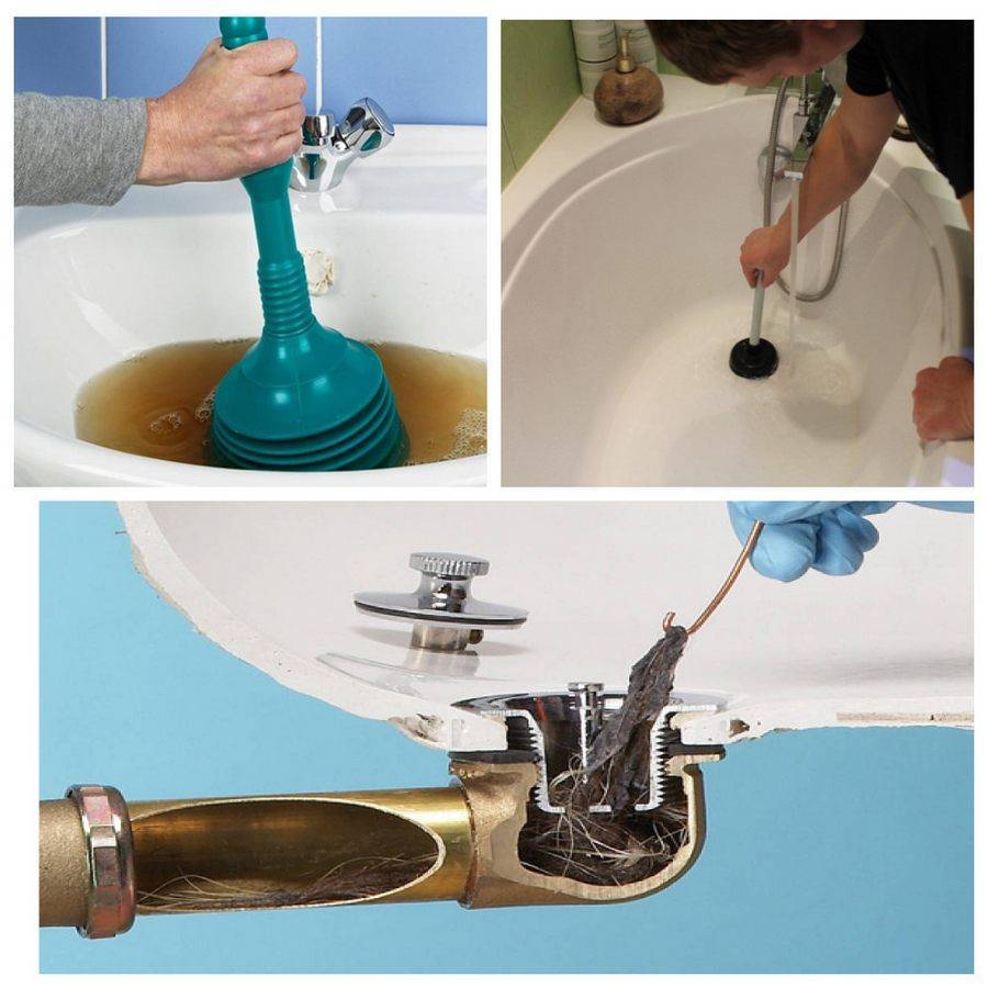 Как прочистить засор в ванной комнате: способы чистки слива ванны, сифона, смесителя, трубы тросиком и другими средствами + фото и видео